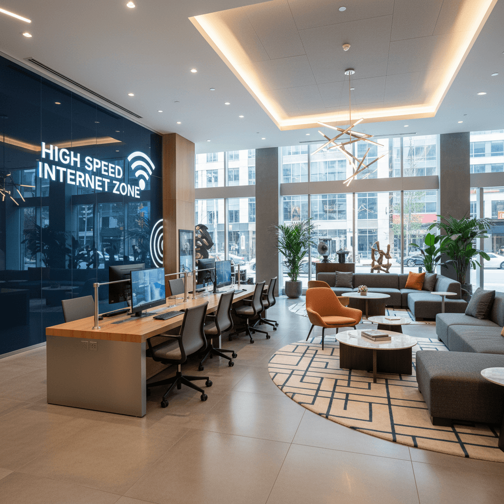 منطقة الإنترنت في فندق موريس لابان