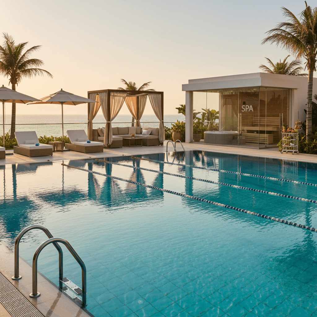 حمام السباحة الحديث بالفندق