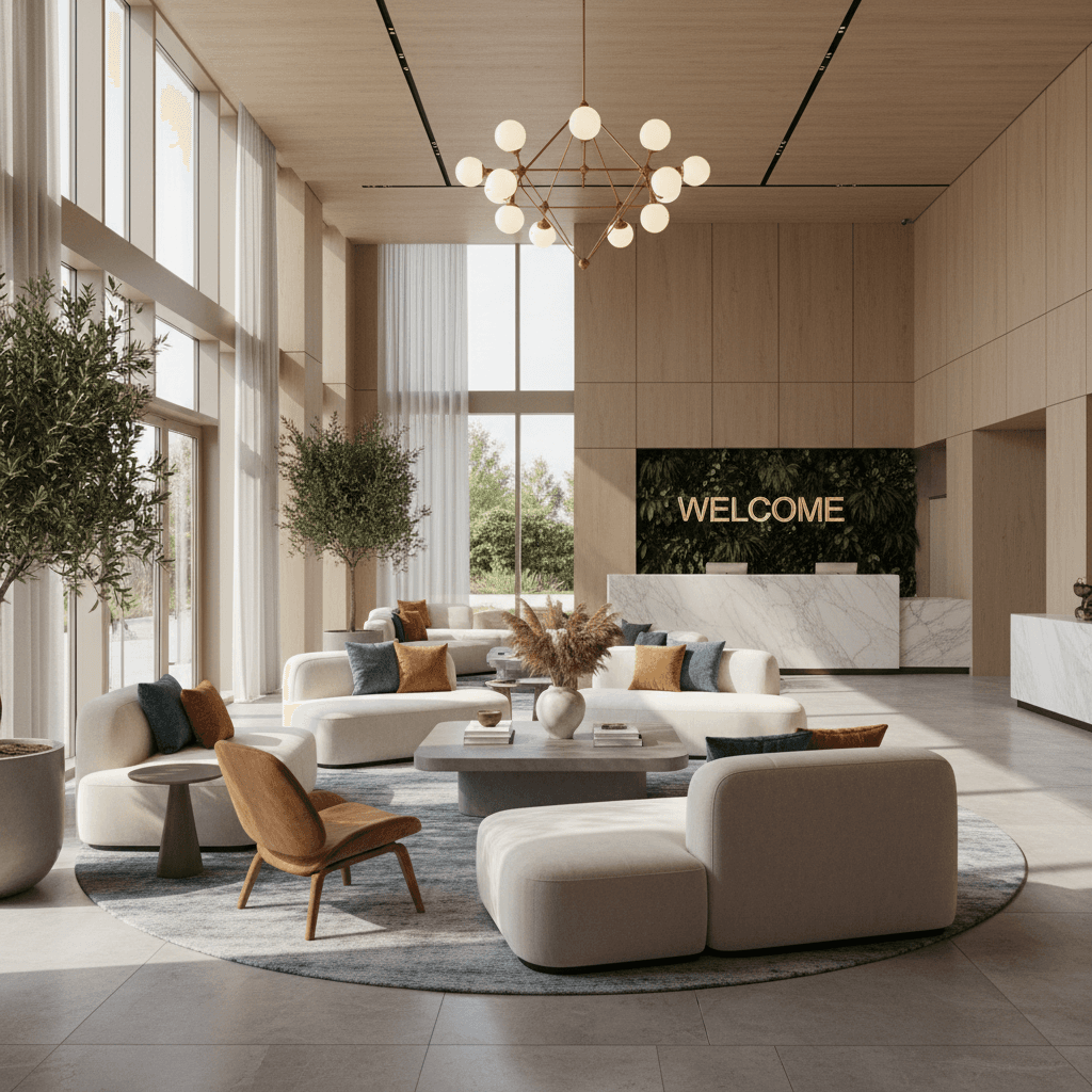 ردهة الفندق الحديثة